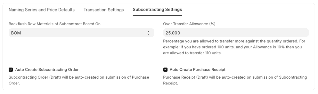 Configuración de subcontratación-ESPOCRM