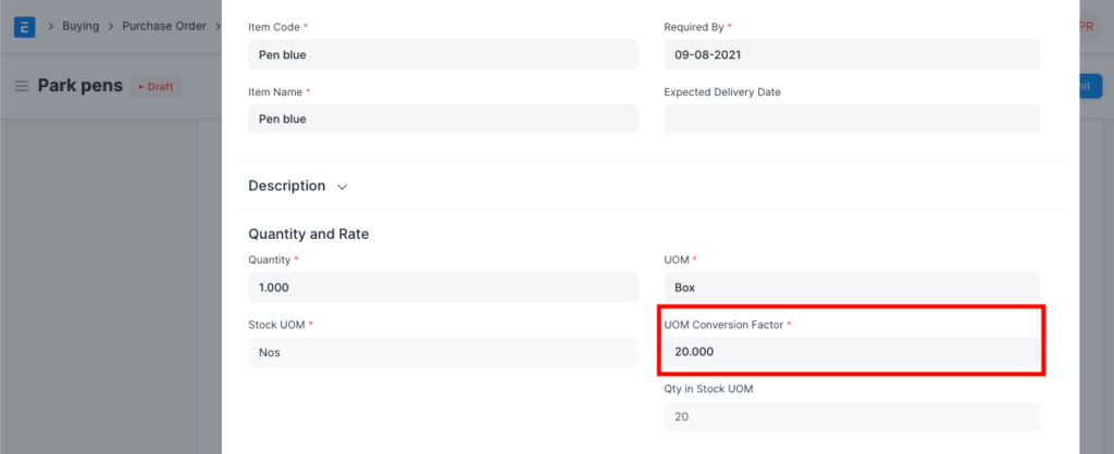 po-conversion-factor