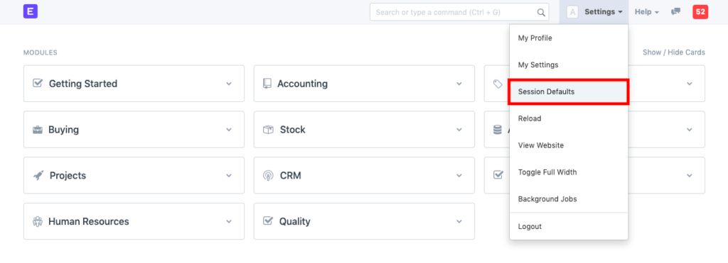 session-defaults-menu