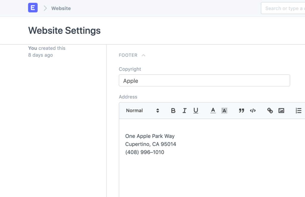 website-settings-footer-address