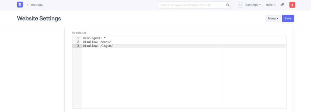 website-settings-robots-txt
