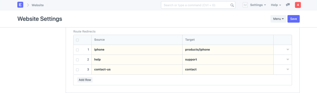 website-settings-route-redirects